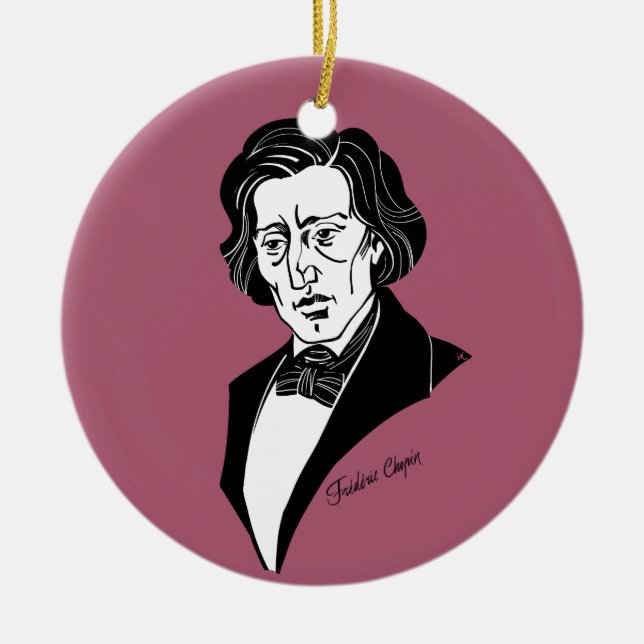 Frederic Chopin Ceramic Tree Decoration (Front)