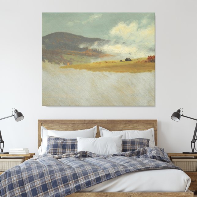 Frederic Edwin Church - Hilly landscapes  Canvas Print (Insitu(Bedroom))