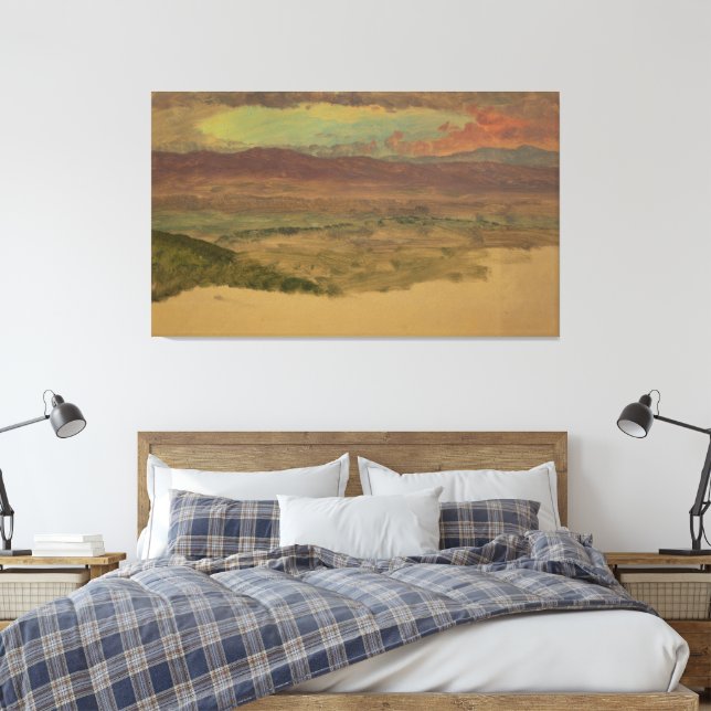 Frederic Edwin Church - Hudson Valley Landscape Canvas Print (Insitu(Bedroom))