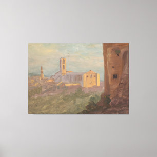 Frederic Edwin Church - Italian or Swiss Town Canvas Print