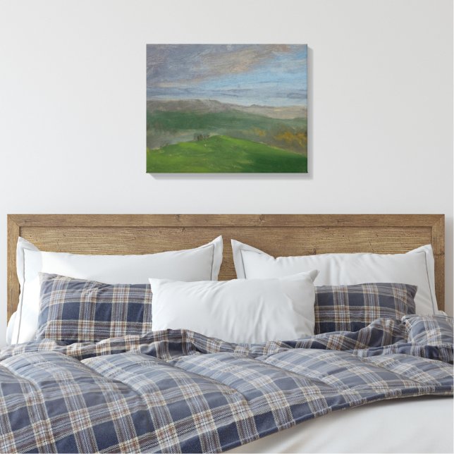 Frederic Edwin Church - Summer View, Hudson Valley Canvas Print (Insitu(Bedroom))