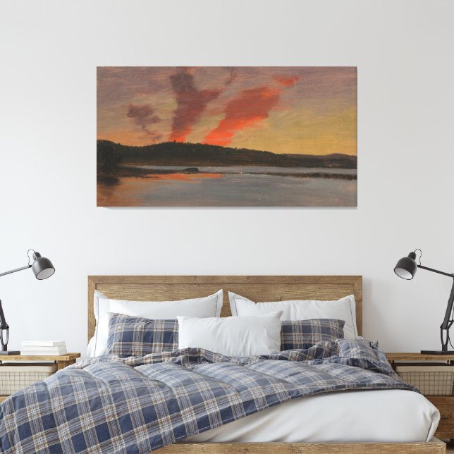 Frederic Edwin Church - Sunset and Mountains Canvas Print (Insitu(Bedroom))