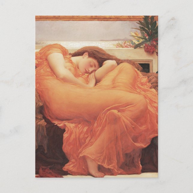 Frederic Lord Leighton Flaming June Square Art Postcard (Front)