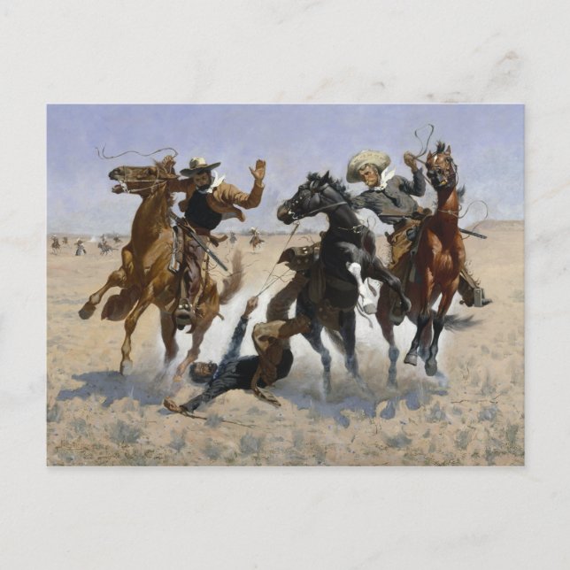 Frederic Remington - Aiding a Comrade Postcard (Front)