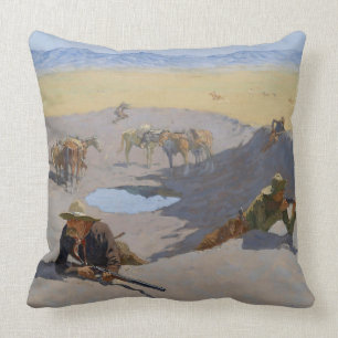 Frederic Remington Art“Fight For The Waterhole” Cushion