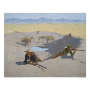 Frederic Remington - Fight for the Waterhole Photo Print