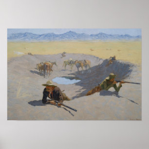 Frederic Remington - Fight for the Waterhole Poster
