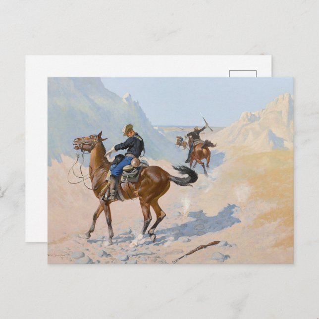 Frederic Remington Military Sacrifice(The Ambush) Postcard (Front/Back)