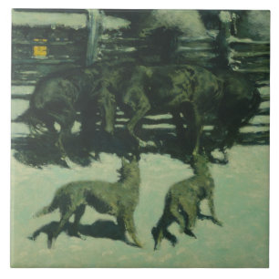 Frederic Remington - The Call for Help Tile