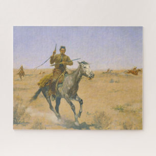 Frederic Remington The Flight 1895 Jigsaw Puzzle