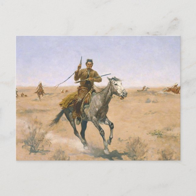 Frederic Remington - The Flight Postcard (Front)