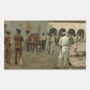Frederic Remington - The Mier Expedition Rectangular Sticker