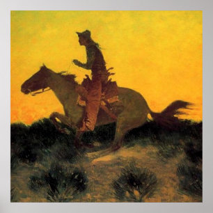 Frederic Remington Western Art “Against The Sunset Poster
