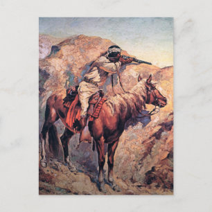 Frederic Remington Western Art “Apache Ambush” Postcard