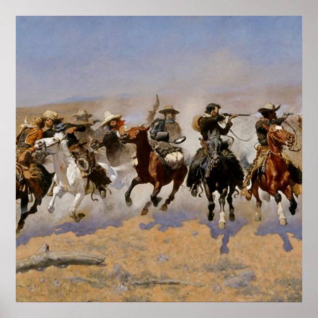 Frederic Remington Western Art “Dash For The Timbe Poster (Front)