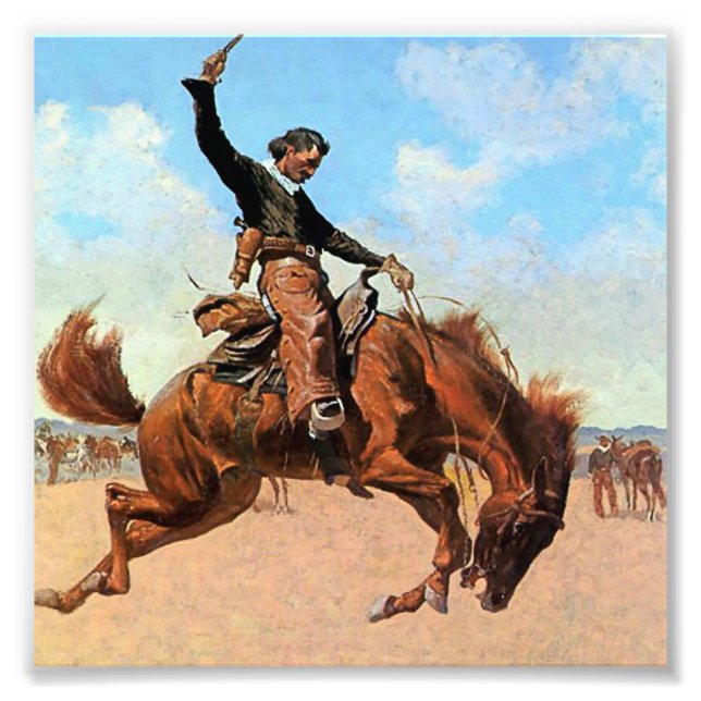 Frederic Remington Western Art “The Buck Jumper” Photo Print (Front)