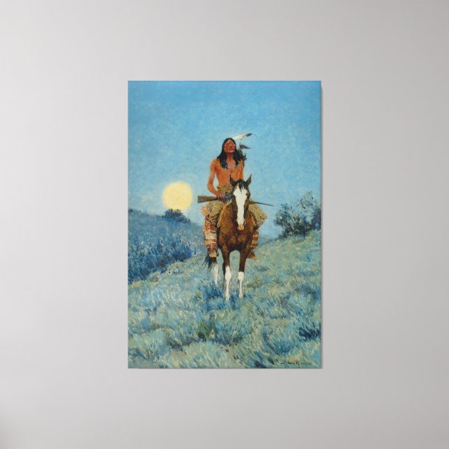 Frederic Remington's The Outlier 1909 Canvas Print (Front)