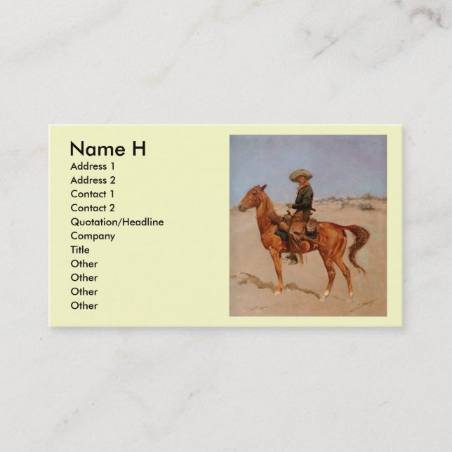 Frederic Remington's The Puncher (1895) Business Card (Front)