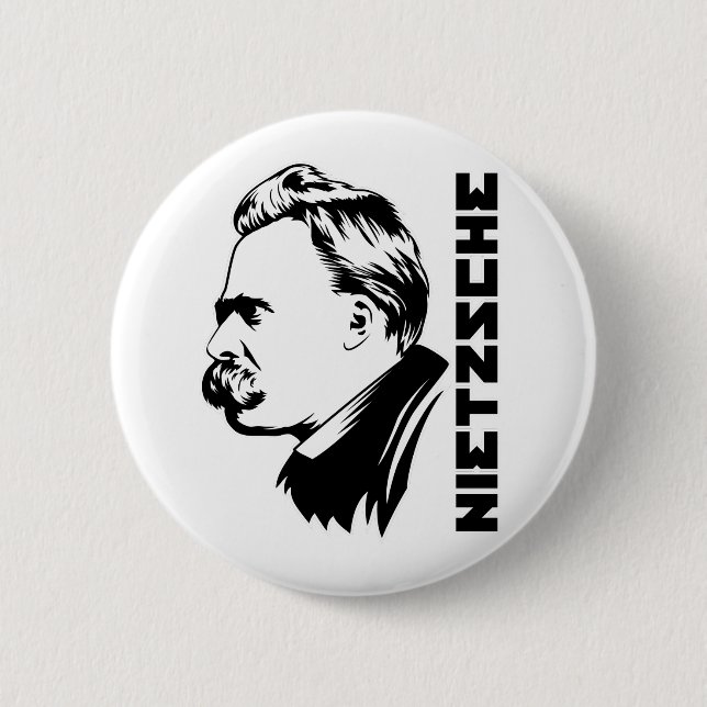 Frederich Nietzsche Portrait Button (Front)