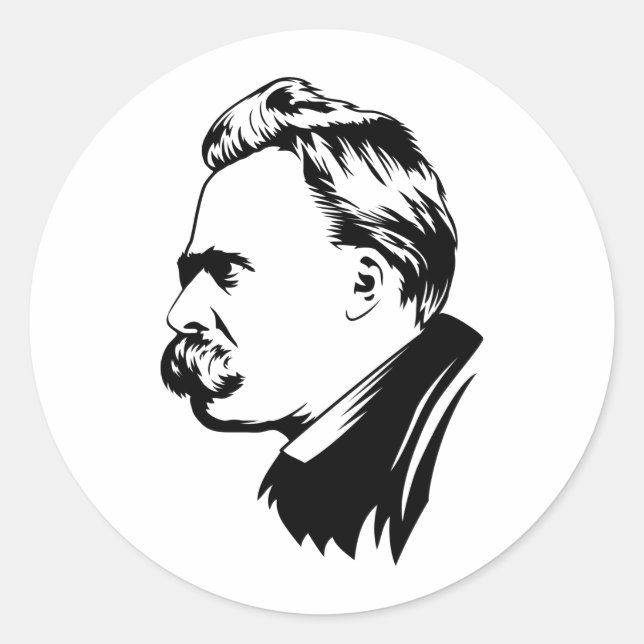 Frederich Nietzsche Portrait Sticker (Front)