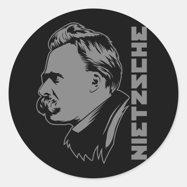 Frederich Nietzsche Portrait Sticker (Front)