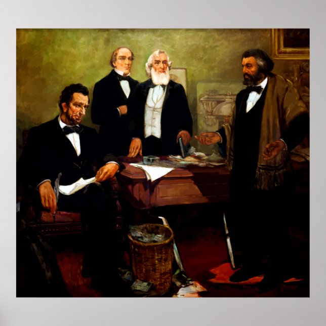 Frederick Douglass appealing to President Lincoln Poster (Front)