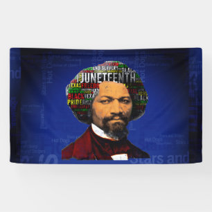Frederick Douglass c1860s, Juneteenth Word Cloud Banner