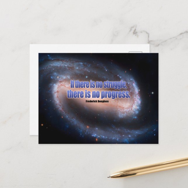 Frederick Douglass Inspirational Quote "Progress" Postcard (Front/Back In Situ)