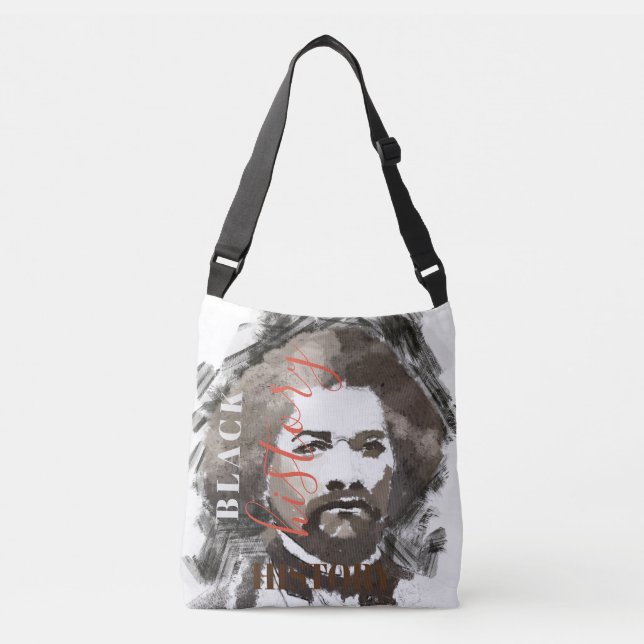 Frederick Douglass Watercolor Painting Crossbody Bag (Front)