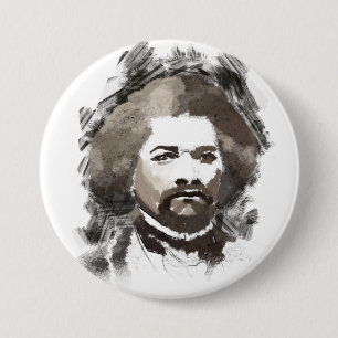 Frederick Douglass Watercolor Painting Portrait 7.5 Cm Round Badge