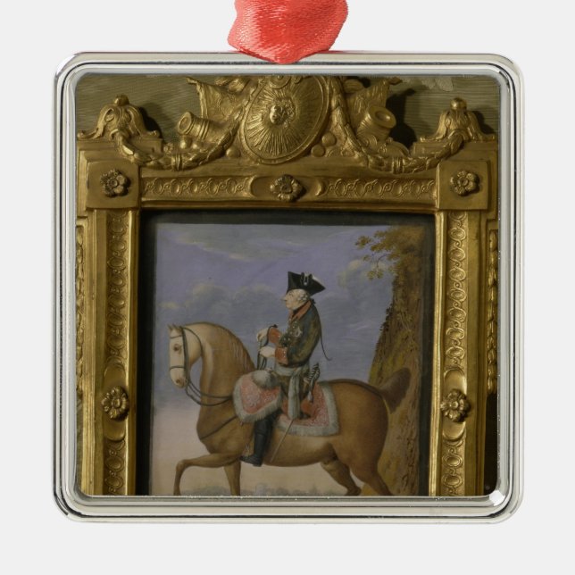 Frederick II on horseback Metal Tree Decoration (Front)