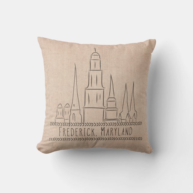 Frederick, MD Throw Pillow (Front)
