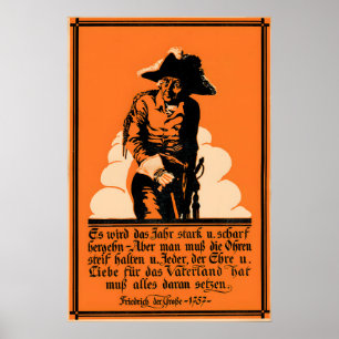 Frederick the Great of Prussia Poster, Vintage Poster