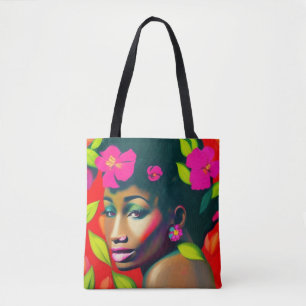 Fredericka Abstract African American Woman Tote Bag