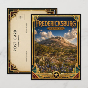 Fredericksburg Texas Vintage Art Deco Golden Age Postcard