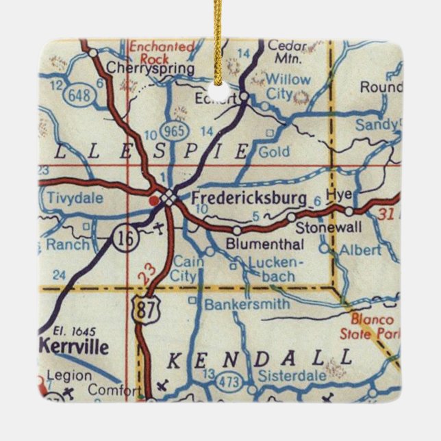 Fredericksburg TX 1955 Ceramic Ornament (Back)