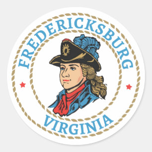 Fredericksburg Virginia Colonial Classic Round Sticker