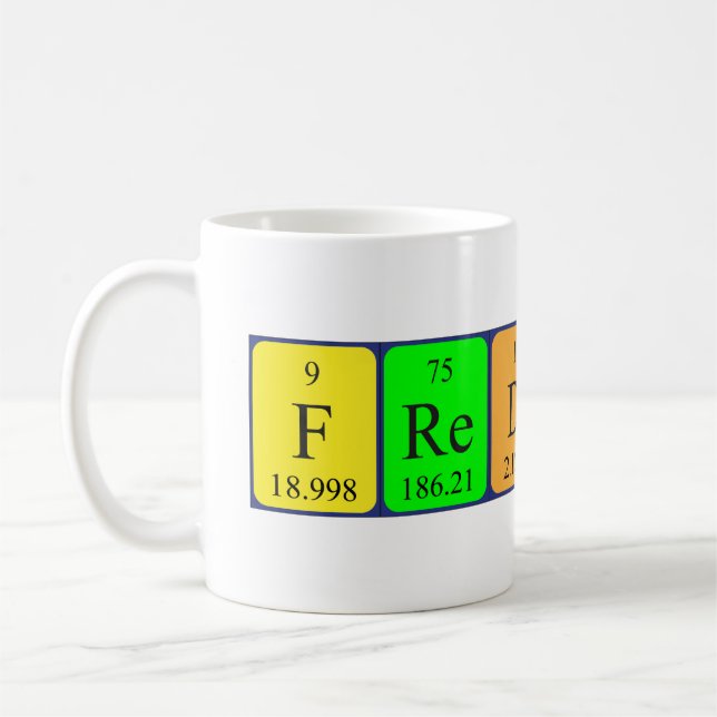 Frederico periodic table name mug (Left)
