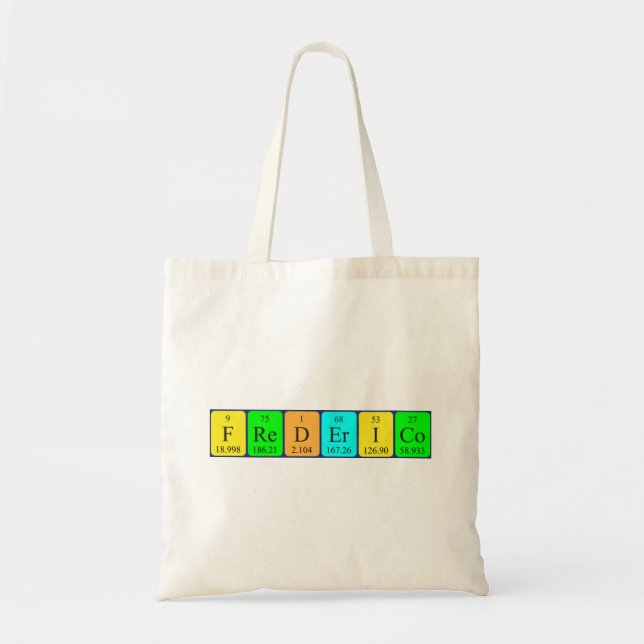 Frederico periodic table name tote bag (Front)