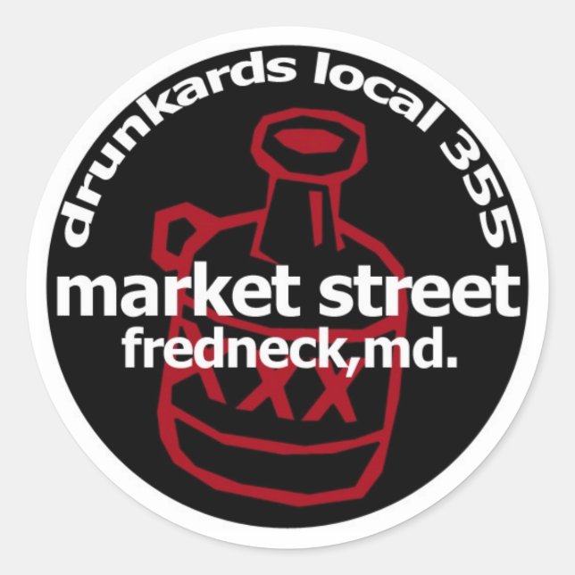 Frednecks Drunkard Decal (sheet of 6) Classic Round Sticker (Front)