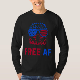 FREE AF USA American Flag Patriotic Eagle 4th July T-Shirt