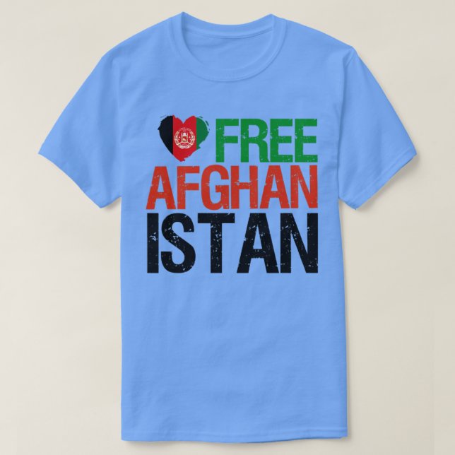Free Afghanistan Flag Afghani Pride Love Patriotic T-Shirt (Design Front)