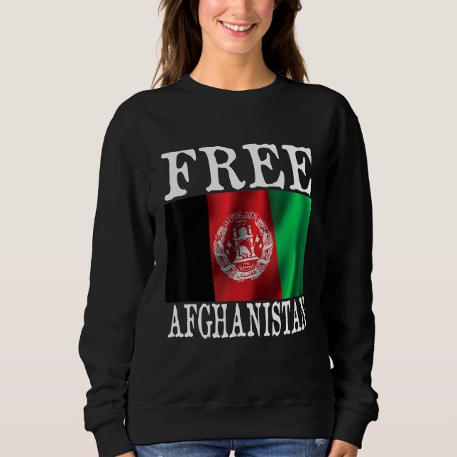Free Afghanistan Flag Black Sweatshirt (Front)
