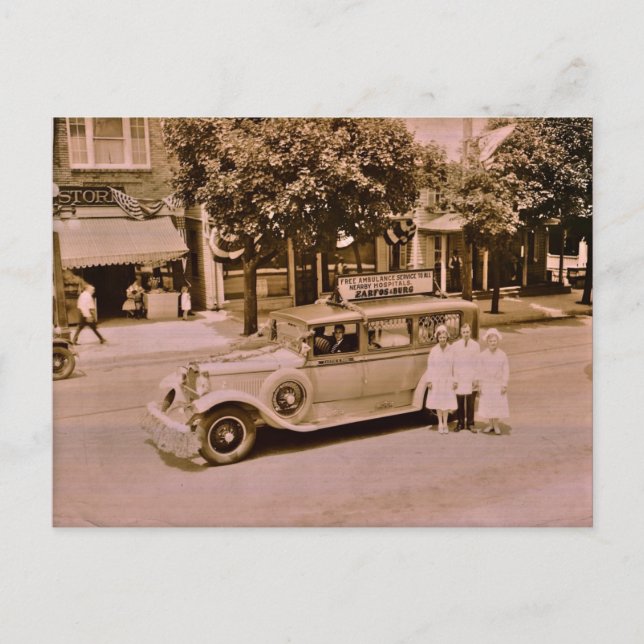 Free Ambulance Service to All Local Hospitals Postcard (Front)