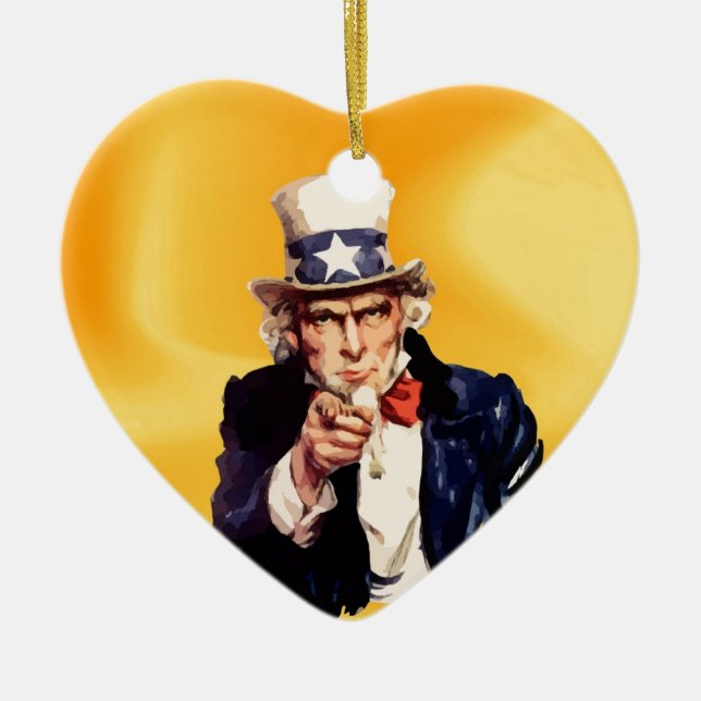 Free America Uncle Sam Ceramic Tree Decoration (Front)