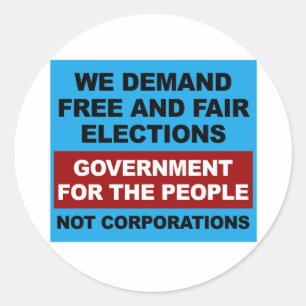 Free and Fair Elections Classic Round Sticker