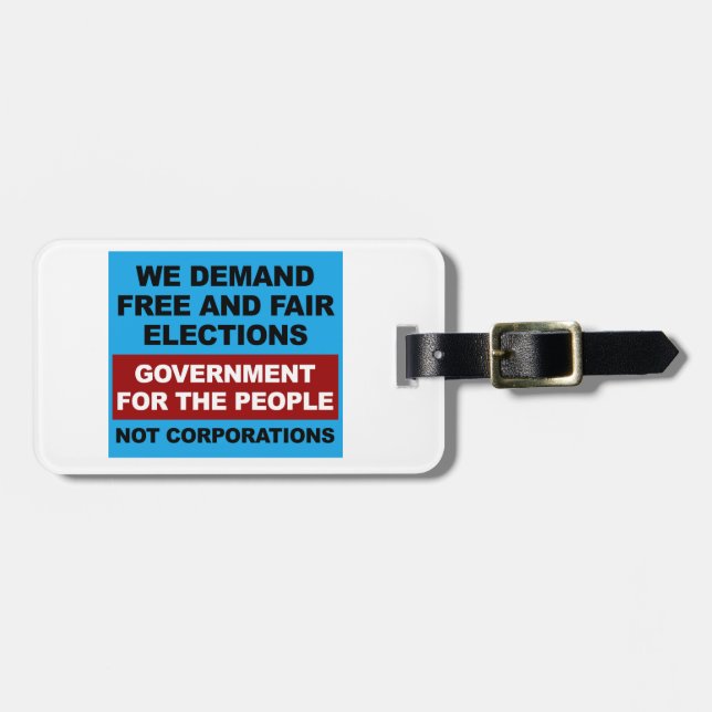 Free and Fair Elections Luggage Tag (Front Horizontal)