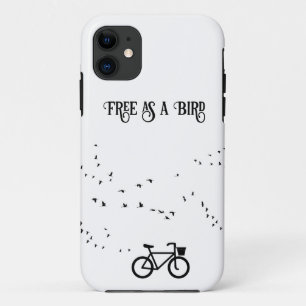 Free as a Bird Cycling Life Black and White Art Case-Mate iPhone Case