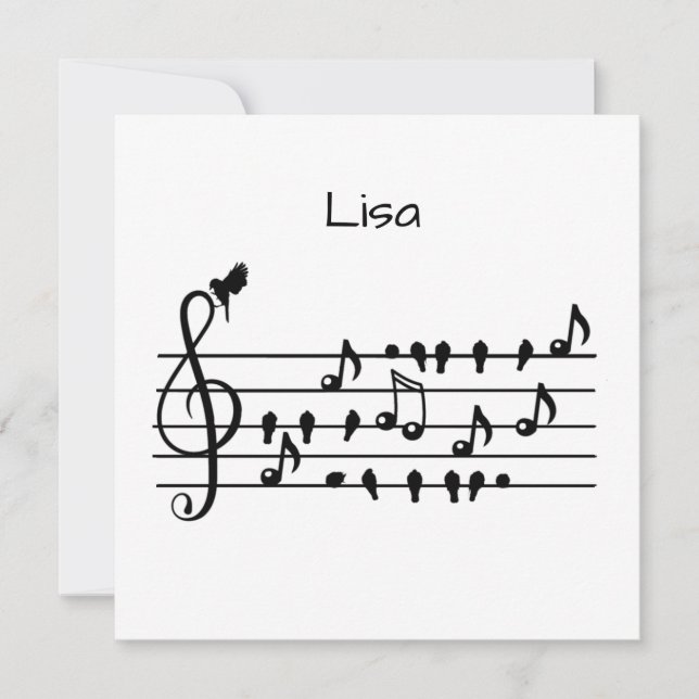 Free as a bird, song birds acting as musical notes (Front)