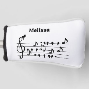 Free as a bird, song birds acting as musical notes golf head cover